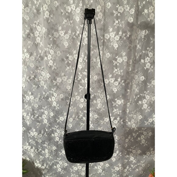 Vintage 1980s Black Mesh Purse | 80s Cocktail Bag | Whiting & Davis | - Picture 6 of 7